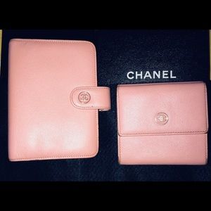Chanel trifold wallet with matching agenda